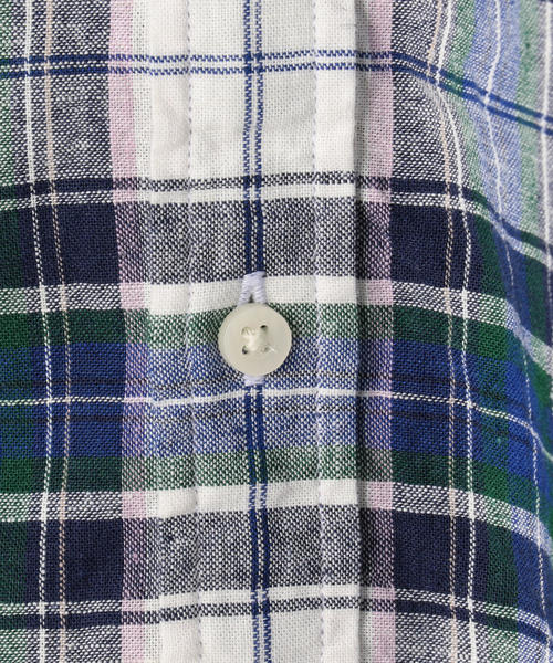 coen(コーエン)の「綿麻7分袖チェックシャツ(シャツ/ブラウス・メンズ・ネイビー/レッド・LARGE/SMALL/MEDIUM/X-LARGE)」の9枚目の写真