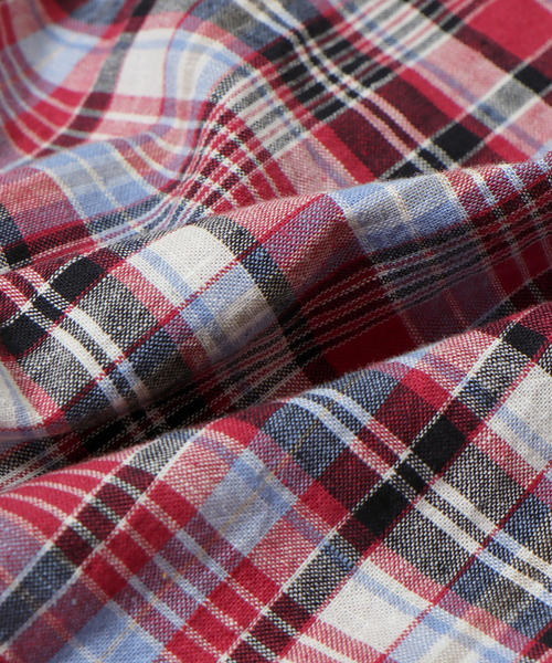 coen(コーエン)の「綿麻7分袖チェックシャツ(シャツ/ブラウス・メンズ・ネイビー/レッド・LARGE/SMALL/MEDIUM/X-LARGE)」の15枚目の写真