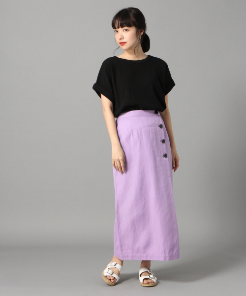 LOWRYS FARM（ローリーズファーム）の「ウシロネジリプルオーバー　832503（Tシャツ/カットソー・レディース・ブラック/ブラウン/アイボリー・FREE）」の9枚目の写真