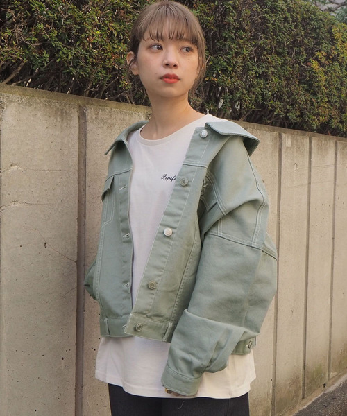 tiptop（ティップトップ）の「2020SS バックボタンビッグGジャン（その他アウター・レディース・カーキ/オフホワイト/ベージュ/ブルー/ブラック・FREE）」の5枚目の写真