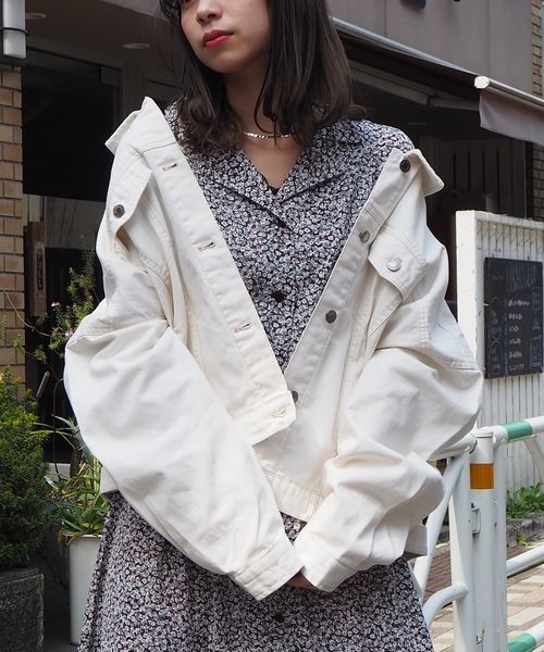 tiptop（ティップトップ）の「2020SS バックボタンビッグGジャン（その他アウター・レディース・カーキ/オフホワイト/ベージュ/ブルー/ブラック・FREE）」の7枚目の写真