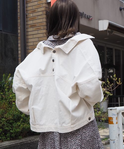tiptop（ティップトップ）の「2020SS バックボタンビッグGジャン（その他アウター・レディース・カーキ/オフホワイト/ベージュ/ブルー/ブラック・FREE）」の10枚目の写真