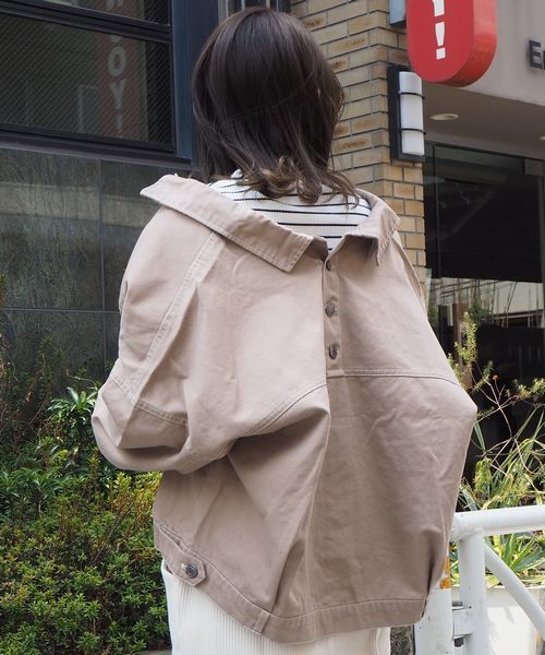 tiptop（ティップトップ）の「2020SS バックボタンビッグGジャン（その他アウター・レディース・カーキ/オフホワイト/ベージュ/ブルー/ブラック・FREE）」の14枚目の写真