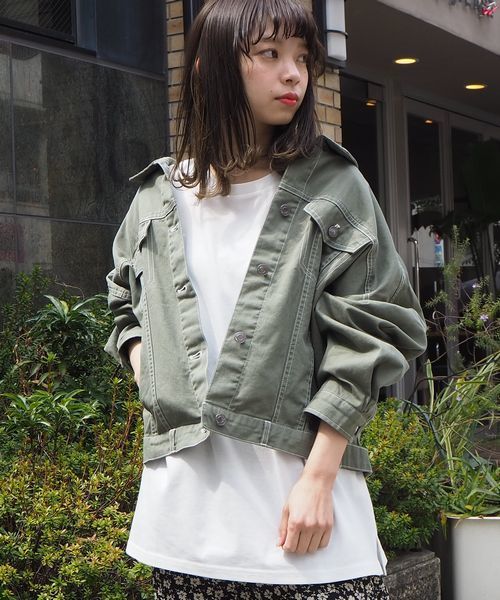 tiptop（ティップトップ）の「2020SS バックボタンビッグGジャン（その他アウター・レディース・カーキ/オフホワイト/ベージュ/ブルー/ブラック・FREE）」の17枚目の写真