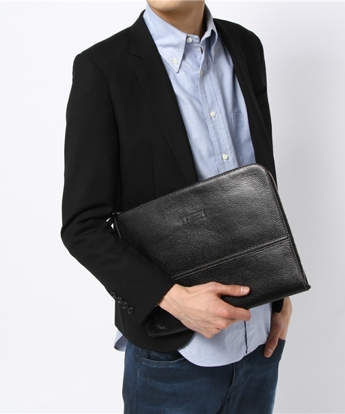 green label relaxing（グリーンレーベルリラクシング）の「□AP BUFFALO ドキュメントケース ◆（クラッチバッグ・メンズ・ブラック/ネイビー・フリー）」の6枚目の写真