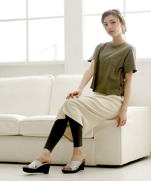 minky me!（ミンキーミー）の「柔らかウェッジソールふかふかクッションストライプゴムサンダル（サンダル・レディース・ブラック/ホワイト/シルバー・S/M/L/LL）」の16枚目の写真