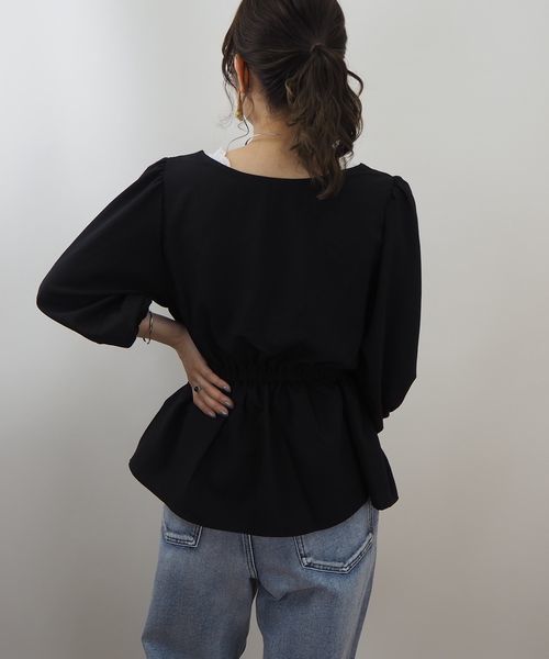 tiptop(ティップトップ)の「キラキラボタンスクエアネックブラウス(シャツ/ブラウス・レディース・ブラウン/オフホワイト/ブラック・FREE)」の8枚目の写真