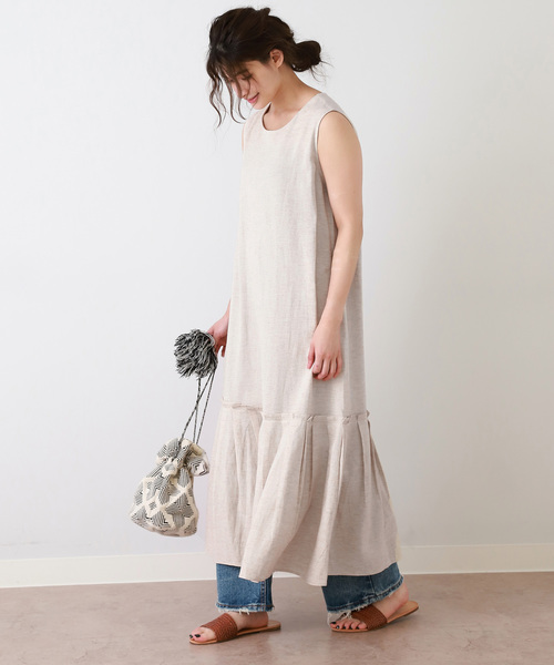 セール Auli 裾タックリネンワンピース ワンピース Auli アウリィ のファッション通販 Zozotown