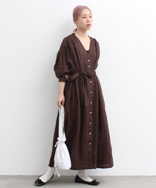 Peu Pres プープレ の ボリュームギャザー羽織りop シャツワンピース Wear Peu Pres プープレ の ボリュームギャザー羽織りop シャツワンピース Wear
