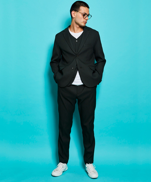 STUDIOTABLE/スタジオテーブル LINE BLOCK PANTS スラックス カーゴパンツ