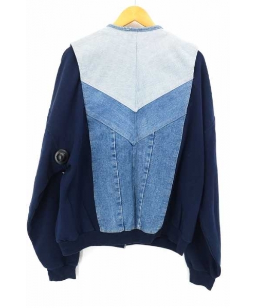 ブランド古着】90s スウェット地切替デニムカーディガン（カーディガン