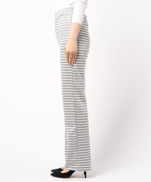 Born（ボーン）の「Born Stretch Border Easy Pants（スウェットパンツ・レディース・オフホワイト/ブラック/杢グレー/ネイビー・FREE）」の5枚目の写真