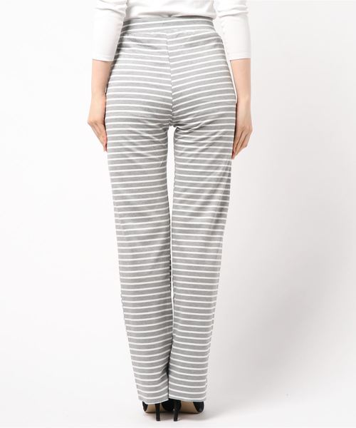 Born（ボーン）の「Born Stretch Border Easy Pants（スウェットパンツ・レディース・オフホワイト/ブラック/杢グレー/ネイビー・FREE）」の6枚目の写真