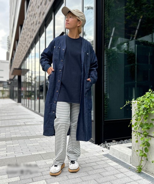 Born（ボーン）の「Born Stretch Border Easy Pants（スウェットパンツ・レディース・オフホワイト/ブラック/杢グレー/ネイビー・FREE）」の9枚目の写真