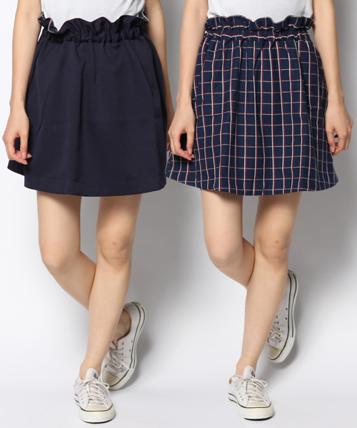 WEGO（ウィゴー）の「WEGO/ウエストフリルリバーシブルスカート（スカート・レディース・ホワイト/ブラック系その他/ブルー/ブルー系その他・FREE）」の4枚目の写真