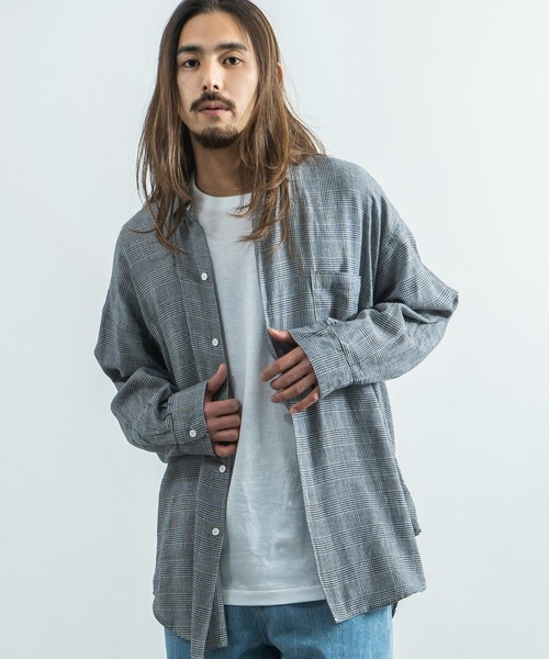 Rocky Monroe（ロッキーモンロー）の「オーバーサイズ ドロップショルダー ポプリンシャツ（シャツ/ブラウス・メンズ・ベージュ系その他/ブラック/ブルー/ブラウン系その他/ブラウン系その他2/グレー系その他/ブラック系その他/ネイビー/ブルー系その他/ブルー系その他2/ホワイト・M/L/XL）」の5枚目の写真