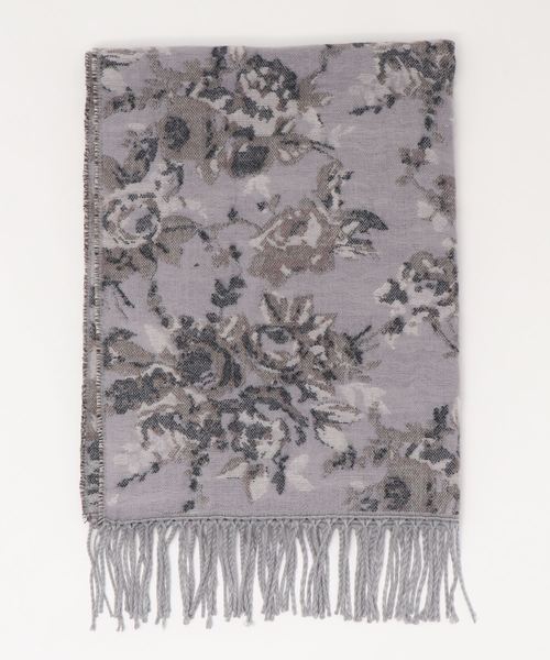 axes femme（アクシーズファム）の「バラ柄ジャカードストール（ストール/ショール・レディース・ブラウン/グレー・MEDIUM）」の3枚目の写真