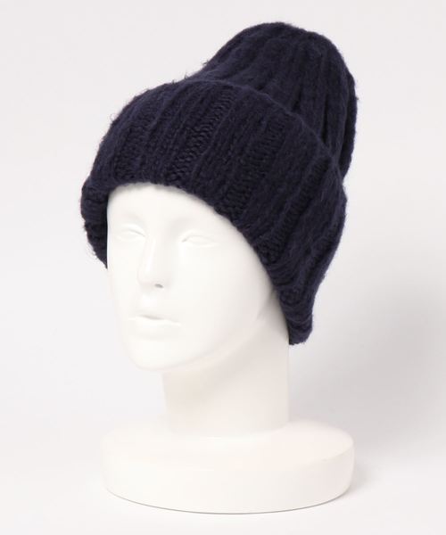 U.Q（ユウキュウ）の「リブ広ニット帽（ニットキャップ/ビーニー・レディース・チャコールグレー/ベージュ/ネイビー・FREE）」の3枚目の写真