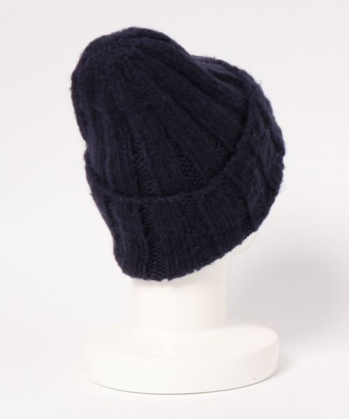 U.Q（ユウキュウ）の「リブ広ニット帽（ニットキャップ/ビーニー・レディース・チャコールグレー/ベージュ/ネイビー・FREE）」の4枚目の写真