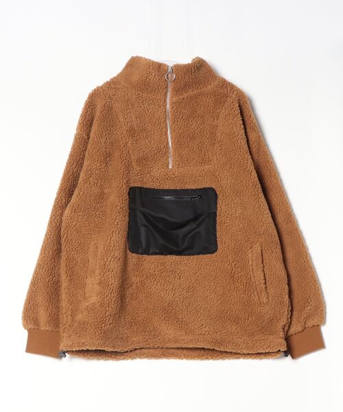 VIBGYOR(ヴィブジョー)の「VIBGYOR Select/ボアハーフZIP(BL)(ブルゾン・メンズ・ホワイト/ブラック/ベージュ/キャメル/その他・MEDIUM/LARGE/X-LARGE)」の1枚目の写真