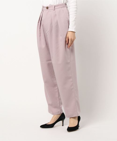 STYLEBLOCK（スタイルブロック）の「ツイルカラータックテーパードワイドパンツ（その他パンツ・レディース・ベージュ/ターコイズブルー/マスタード/ラベンダー/ライトベージュ・M）」の4枚目の写真