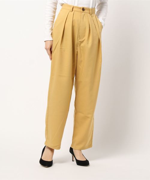 STYLEBLOCK（スタイルブロック）の「ツイルカラータックテーパードワイドパンツ（その他パンツ・レディース・ベージュ/ターコイズブルー/マスタード/ラベンダー/ライトベージュ・M）」の5枚目の写真