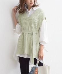 Pierrot | ケーブルVネックニットベスト(ベスト)