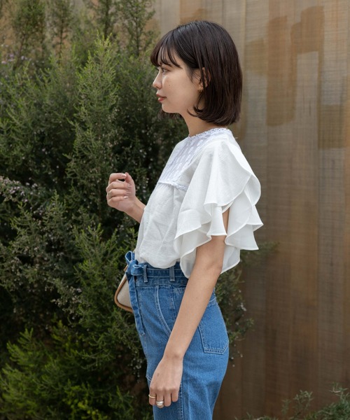 flower（フラワー）の「ブルーミングレースブラウス（シャツ/ブラウス・レディース・ホワイト/ブルー/パープル・FREE）」の8枚目の写真