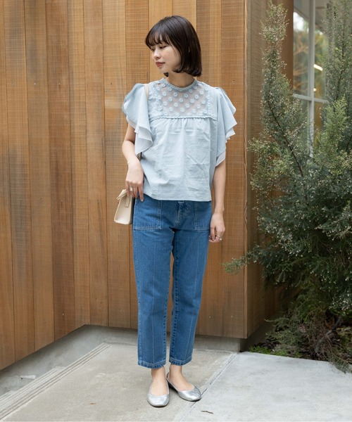 flower（フラワー）の「ブルーミングレースブラウス（シャツ/ブラウス・レディース・ホワイト/ブルー/パープル・FREE）」の4枚目の写真