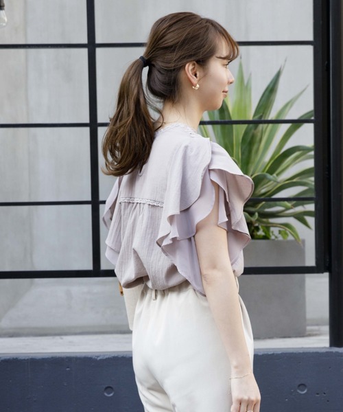 flower（フラワー）の「ブルーミングレースブラウス（シャツ/ブラウス・レディース・ホワイト/ブルー/パープル・FREE）」の21枚目の写真