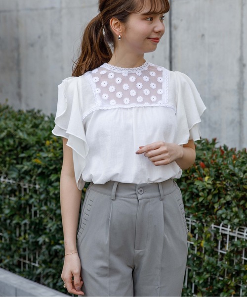 flower（フラワー）の「ブルーミングレースブラウス（シャツ/ブラウス・レディース・ホワイト/ブルー/パープル・FREE）」の18枚目の写真