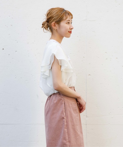 flower（フラワー）の「ブルーミングレースブラウス（シャツ/ブラウス・レディース・ホワイト/ブルー/パープル・FREE）」の13枚目の写真