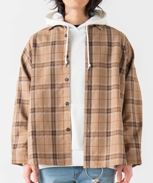 WEGO（ウィゴー）の「WEGO/【セットアップ対応商品】TRビッグシルエットチェックシャツ/シャツジャケット（シャツ/ブラウス・メンズ・ブラウン系その他2/ベージュ系その他2/ベージュ系その他3・MEDIUM/LARGE）」の20枚目の写真