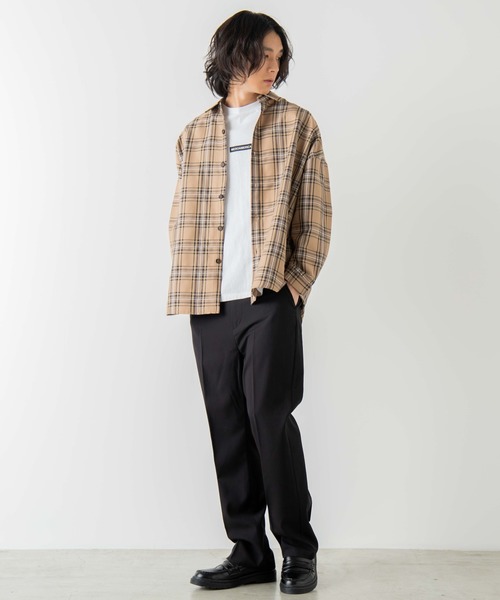 WEGO（ウィゴー）の「WEGO/【セットアップ対応商品】TRビッグシルエットチェックシャツ/シャツジャケット（シャツ/ブラウス・メンズ・ブラウン系その他2/ベージュ系その他2/ベージュ系その他3・MEDIUM/LARGE）」の7枚目の写真