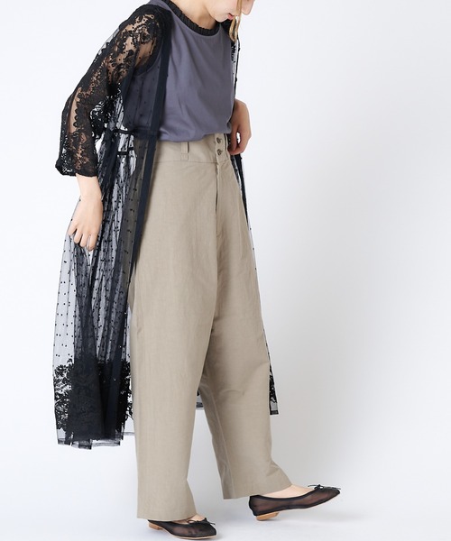 【pual ce cin】新品【Kanocoさん】タイル調レース前開きワンピース PUAL CE CIN（ピュアルセシン）の「【Kanocoさん着用】チュール