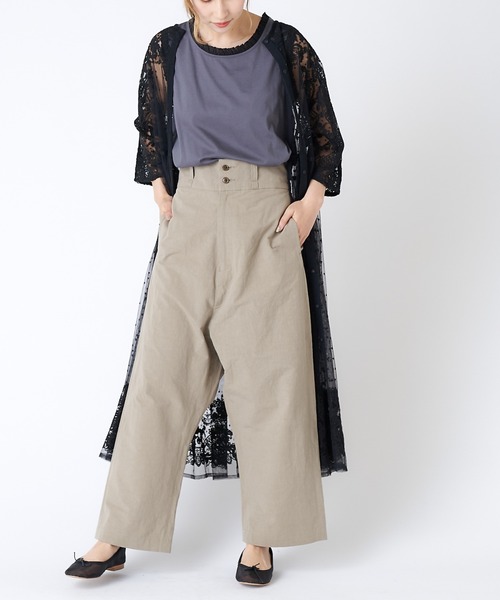 【pual ce cin】新品【Kanocoさん】タイル調レース前開きワンピース PUAL CE CIN（ピュアルセシン）の「【Kanocoさん着用】チュール