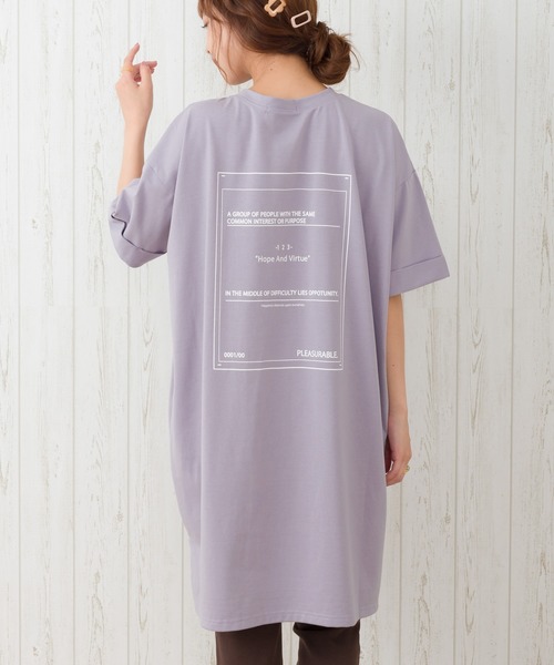 SpRay(スプレイ)の「BACKプリントBIG Tシャツ(Tシャツ/カットソー・レディース・オフホワイト/ブラック/ベージュ/ラベンダー/チャコールグレー/ライトグリーン・FREE)」の6枚目の写真