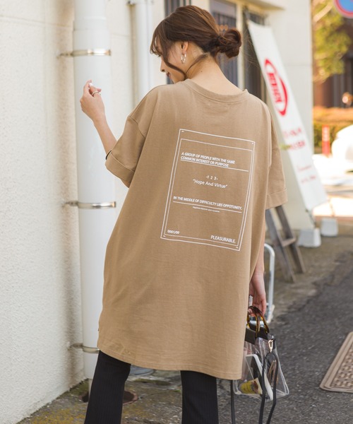 SpRay(スプレイ)の「BACKプリントBIG Tシャツ(Tシャツ/カットソー・レディース・オフホワイト/ブラック/ベージュ/ラベンダー/チャコールグレー/ライトグリーン・FREE)」の19枚目の写真