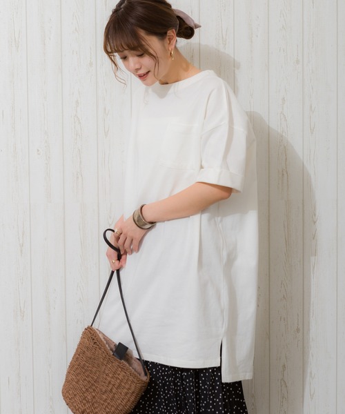 SpRay(スプレイ)の「BACKプリントBIG Tシャツ(Tシャツ/カットソー・レディース・オフホワイト/ブラック/ベージュ/ラベンダー/チャコールグレー/ライトグリーン・FREE)」の21枚目の写真