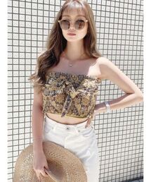 GYDA | original paisleyフロントリボンベアトップス(キャミソール)