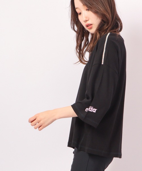 DIMENSIONE danza（ディメンシオーネ ダンツァ）の「ショルダーストーン五分袖カットソー（Tシャツ/カットソー・レディース・ホワイト/ブラック・SMALL/MEDIUM/X-SMALL）」の6枚目の写真