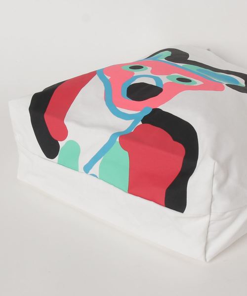 MAISON KITSUNE ACIDE トートバック　ホワイト MAISON KITSUNE ACIDE トートバック ホワイト - メルカリ