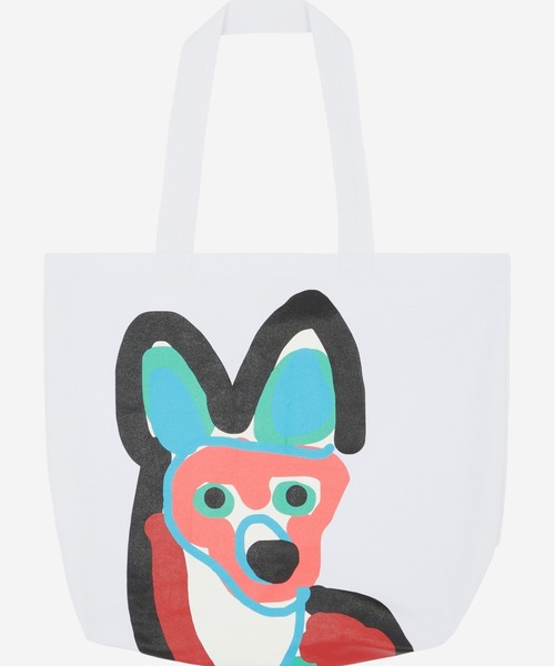 MAISON KITSUNE ACIDE トートバック　ホワイト Maison Kitsune（メゾンキツネ）の「TOTE BAG ACIDE（トート