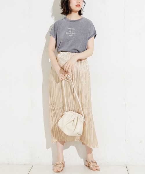 natural couture（ナチュラルクチュール）の「キラキラワッシャーナロースカート（スカート・レディース・ブラウン/ライトベージュ/オレンジ・FREE）」の9枚目の写真