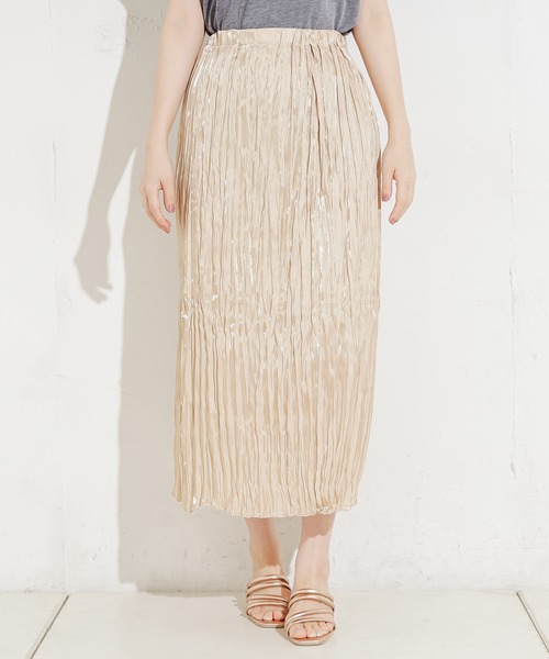 natural couture（ナチュラルクチュール）の「キラキラワッシャーナロースカート（スカート・レディース・ブラウン/ライトベージュ/オレンジ・FREE）」の13枚目の写真