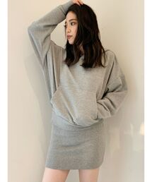 ドルマンドッキングスウェットワンピース