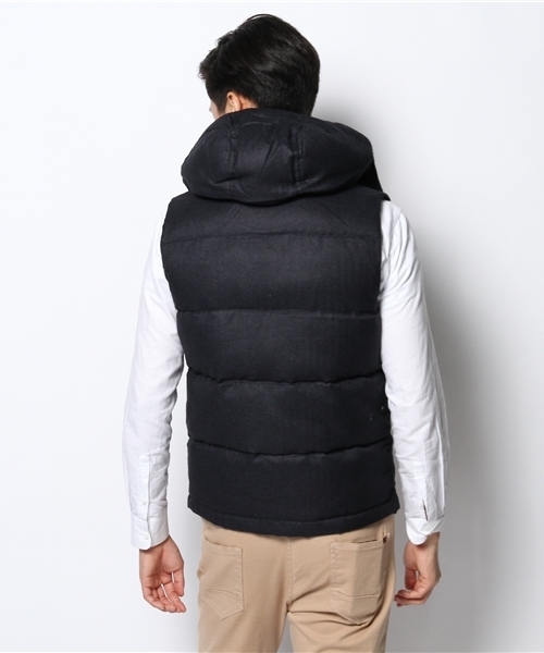 MEN'S BIGI（メンズビギ）の「フーデッドダウンベスト/French Down（ダウンベスト・メンズ・ネイビー/チャコールグレー/グレー・MEDIUM/LARGE/SMALL/LL）」の16枚目の写真