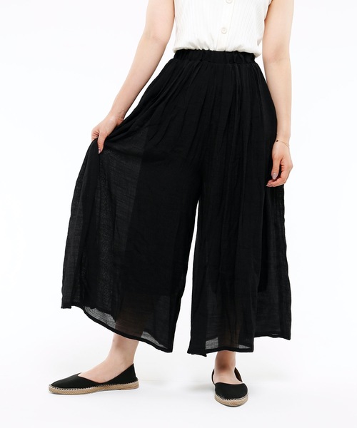 Riberry（リベリー）の「スラブ楊柳ガウチョパンツ（その他パンツ・レディース・ブラック/ベージュ/アイボリー/ライトカーキ・MEDIUM/LARGE）」の11枚目の写真