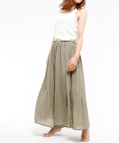 Riberry（リベリー）の「スラブ楊柳ガウチョパンツ（その他パンツ・レディース・ブラック/ベージュ/アイボリー/ライトカーキ・MEDIUM/LARGE）」の10枚目の写真