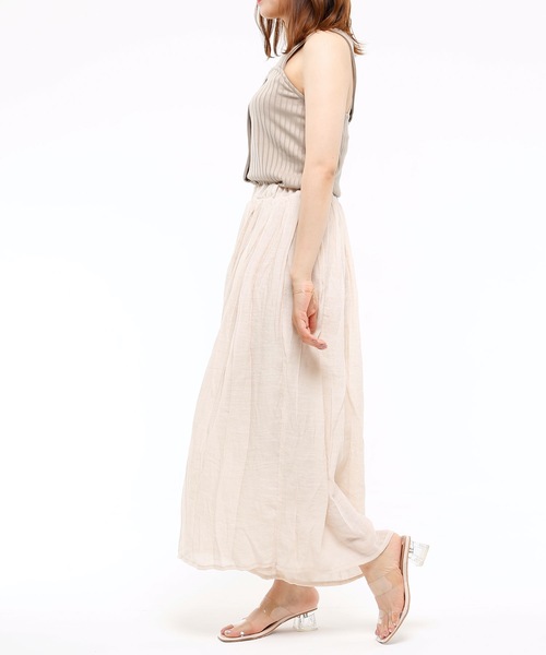 Riberry（リベリー）の「スラブ楊柳ガウチョパンツ（その他パンツ・レディース・ブラック/ベージュ/アイボリー/ライトカーキ・MEDIUM/LARGE）」の8枚目の写真